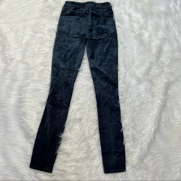 PAIGE Verdugo Ultra Skinny Velvet Pants Midnight Slate Casual Women’s 23 - Picture 9 of 12